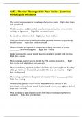 AMCA Physical Therapy Aide Prep Guide - Questions With Expert Solutions