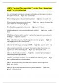 AMCA Physical Therapy Aide Practice Test - Questions With Correct Solutions