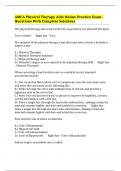 AMCA Physical Therapy Aide Online Practice Exam - Questions With Complete Solutions
