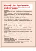 Biology The Core Exam 2 complete study set with Questions and correct simplified Answers