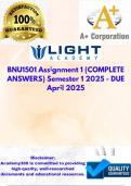 BNU1501 Assignment 1 &lpar;COMPLETE ANSWERS&rpar; Semester 1 2025 - DUE April 2025&semi; 100&percnt; TRUSTED Complete&comma; trusted solutions and explanations&period;