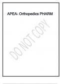 Exam &lpar;elaborations&rpar; APEA- Orthopedics PHARM