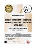 BNU1501 Assignment 1 &lpar;COMPLETE ANSWERS&rpar; Semester 1 2025 - DUE April 2025&semi; 100&percnt; correct solutions and explanations&period;
