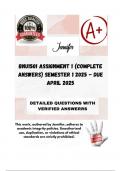 BNU1501 Assignment 1 &lpar;COMPLETE ANSWERS&rpar; Semester 1 2025 - DUE April 2025&semi; 100&percnt; correct solutions and explanations&period;