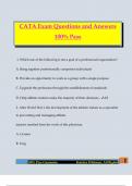CATA Exam Questions and Answers 100&percnt; Pass