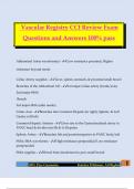 Vascular Registry CCI Review Exam Questions and Answers 100&percnt; pass