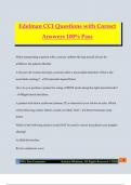Edelman CCI Questions with Correct Answers 100&percnt; Pass