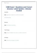 C483 Exam 1 Questions and Correct  Answers&sol; Latest Update &sol; Already  Graded