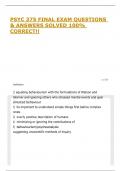 PSYC 375 FINAL EXAM QUESTIONS & ANSWERS SOLVED 100&percnt; CORRECT&excl;&excl;