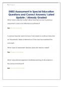 D003 Assessment in Special Education  Questions and Correct Answers&sol; Latest  Update &sol; Already Graded