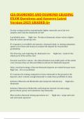 GIA DIAMONDS AND DIAMOND GRADING EXAM Questions With 100- Correct Answers Latest Versions