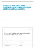 2025 PSYC 375 FINAL EXAM PRACTICE QUESTIONS & ANSWERS VERIFIED 100&percnt; CORRECT&excl;&excl;