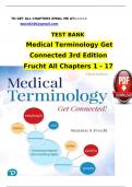TEST BANK Medical Terminology Get Connected 3rd Edition Frucht