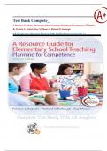 Test Bank Complete&lowbar; A Resource Guide for Elementary School Teaching&colon; Planning for Competence 7th Edition By Patricia L&period; Roberts & 2More&vert; All Chapters 1-11&vert; Latest Version With Verified Answers&vert; Grade A&plus;