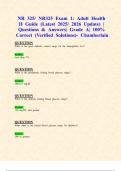 NR 325&sol; NR325 Exam 1&colon; Adult Health II Guide &lpar;Latest 2025&sol; 2026 Update&rpar; &vert; Questions & Answers&vert; Grade A&vert; 100&percnt; Correct &lpar;Verified Solutions&rpar;- Chamberlain