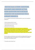 NUR 352 Exam 3 EXAM QUESTIONS ACCURATE AND VERIFIED ACTUAL EXAM QUESTIONS WITH DETAILED ANSWERS FOR GUARANTEED PASS &vert; ALREADY GRADED A