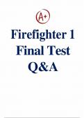 Firefighter 1 Final Test Questions and answers test bank exam&period; Newest update