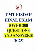 EMT FISDAP FINAL EXAM &lpar;OVER 200 QUESTIONS AND ANSWERS&rpar; ALREADY GRADED A&plus; 2025
