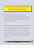 CMAA PRACTICE EXAM QUESTIONS AND ANSWERS 100&percnt; PASS