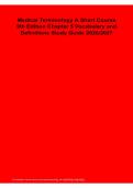  Medical Terminology A Short Course 9th Edition Chapter 5 Study Guide 2026&sol; 2027 &vert; Vocabulary & Definitions