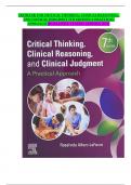 TESTBANK FOR CRITICAL THINKING&comma; CLINICAL REASONING&comma; AND CLINICAL JUDGMENT 7TH EDITION A PRACTICAL APPROACH &lpar;ROSALINDA ALFARO- LEFEVRE&comma; 2019&rpar;