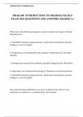 PHAR 100  INTRODUCTION TO PHARMACOLOGY EXAM 2025 QUESTIONS AND ANSWERS GRADED A&plus;