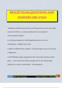 BIOL227 EXAM QUESTIONS AND ANSWERS 100&percnt; PASS