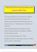 BIOL227 Plants Exam Questions and Answers 100&percnt; Pass