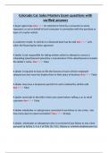 Colorado Car Sales Mastery Exam questions with verified answers