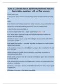 State of Colorado Motor Vehicle Dealer Board Mastery Examination questions with verified answers&period;