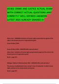 DD301 CRIME AND JUSTICE ACTUAL EXAM WITH CORRECT ACTUAL QUESTIONS AND CORRECTLY WELL DEFINED ANSWERS LATEST 2025 ALREADY GRADED A&plus; 
