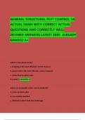   GENERAL STRUCTURAL PEST CONTROL 7A ACTUAL EXAM WITH CORRECT ACTUAL QUESTIONS AND CORRECTLY WELL DEFINED ANSWERS LATEST 2025  ALREADY GRADED A&plus; 