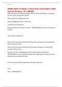 NRNP 6665-01 Week 11 Final Exam 2024&sol;2025 &lpar;100&percnt; Correct Answers &sol; A&plus; GRADE