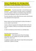 Driver-s Handbook &lpar;11&rpar; driving school providers Exam Questions And Answers&period;docx