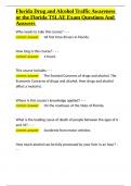 Florida Drug and Alcohol Traffic Awareness or the Florida TSLAE Exam Questions And Answers&period;docx