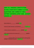   AEPA US &sol; ARIZONA CONSTITUTION ACTUAL EXAM WITH CORRECT ACTUAL QUESTIONS AND CORRECTLY WELL DEFINED ANSWERS LATEST 2025  ALREADY GRADED A&plus;