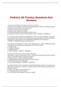 Pediatric Ati Practice Questions And  Answers 