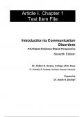 Test Bank For Introduction to Communication Disorders A Lifespan Evidence-Based Perspective&comma; 7th Edition by Robert E&period; Owens College of St&period; RoseKimberly A&period; Farinella Chapter 1-13