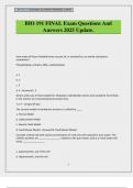 BIO 191 FINAL Exam Questions And Answers 2025 Update&period;
