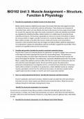  BIO102 Unit 3&colon; Muscle Assignment &ndash; Structure&comma; Function & Physiology 