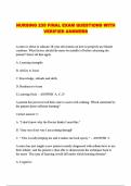 NURSING 235 FINAL EXAM QUESTIONS WITH VERIFIED ANSWERS