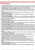 Legal Nurse Consultant Exam study guide all verified A&plus; study guide&period;pdf