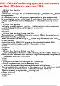Unit 1 Critical Care Nursing questions and answers verified 100-&lpar;latest cheat sheet 2025&rpar;&period;pdf