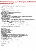 Critical Care nursing Exam 1 study set best revision guide verified 100-&period;pdf