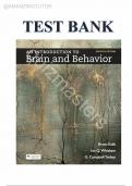 Test bank for An Introduction to Brain and Behavior&comma; 7th Edition by Bryan Kolb&comma; Ian Q&period; Whishaw&comma; Verified Chapters 1- 16 Updated Latest