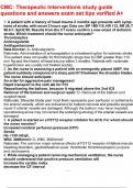 CMC Therapeutic Interventions study guide questions and answers exam set tips verified A&plus;&period;pdf
