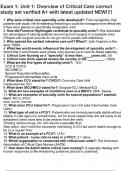 Exam 1 Unit 1 Overview of Critical Care correct study set verified A&plus; with latest updated NEW&excl;&excl;&excl;&excl;&period;pdf