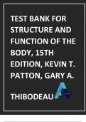 TEST BANK FOR STRUCTURE AND FUNCTION OF THE BODY&comma; 15TH EDITION&comma; KEVIN T&period; PATTON&comma; GARY A