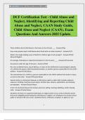 DCF Certification Test - Child Abuse and Neglect&comma; Identifying and Reporting Child Abuse and Neglect&comma; CAAN Study Guide&comma; Child Abuse and Neglect &lpar;CAAN&rpar;&period; Exam Questions And Answers 2025 Update&period;