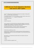 California Law Exam Optometry Questions And Answers 2025 Update&period;